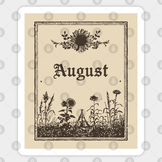 Minimalist August Wildflowers Magnet by TuncGK